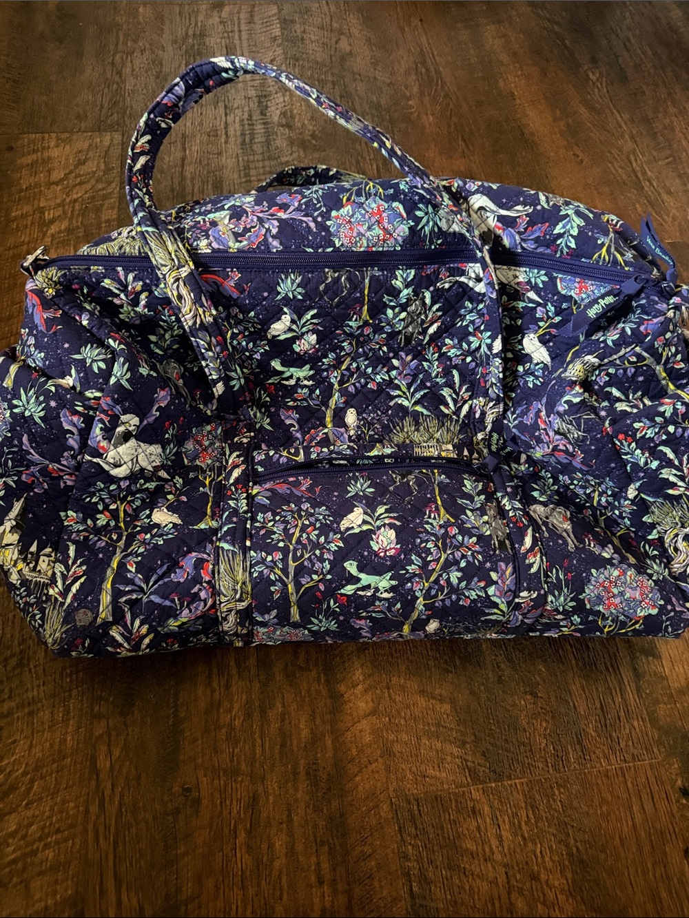 Harry Potter Vera Bradley Navy Quilted Floral Travel Bag